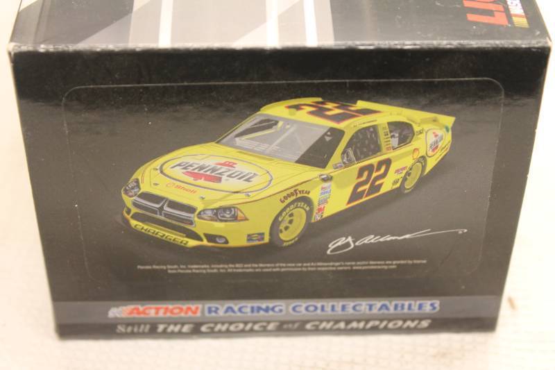 lot 47 image: AJ Almendinger #22 Pennzoil 2012 Charger Action Series Limited Edition Die-cast Stock Car Replica with Box