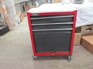 lot 1 image: Vintage Homak rolling tool box...