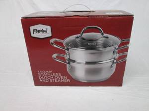 lot 114 image: 3.5 quart stainless steel dutch ove...
