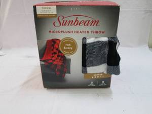 lot 278 image: Sunbeam microplush heated throw bla...