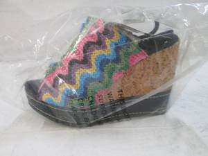 lot 355 image: Womens Mukluk7 multi colored wedges...