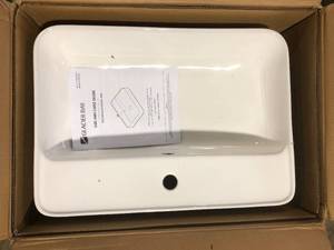 Glacier Bay 24 in. x 17 in. Ceramic Rectangular Vessel Bathroom Sink in White customer return review pictures