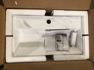 Swiss Madisson Claire 22 in. Rectangle Wall-Mount Bathroom Sink in White Marble customer return review pictures
