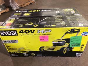 RYOBI 40V HP Brushless 21 in. Cordless Battery Walk Behind Self-Propelled Lawn Mower with (2)  Batteries and Charger customer return review pictures