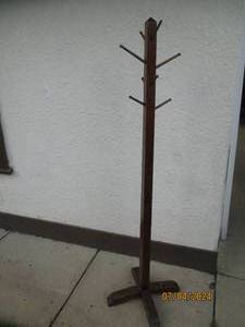 lot 49 image: Very Sturdy free standing wooden coat rack