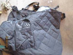 lot 71 image: Animal friendly back seat cover, entry mats, garden hose and other supplies