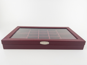 COLLEENS PRESTIGE Set of Three Maroon Red Jewelry Boxes