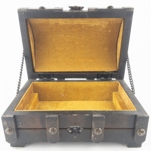 Vintage Wooden Jewelry Treasure Chest