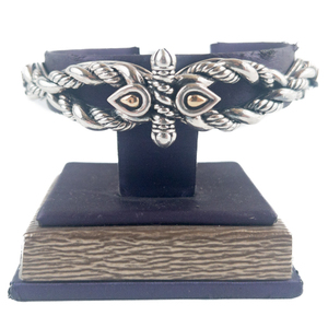 JOHN HARDY  Sukhothai CollectionSterling & 14K Yellow Hinged Cuff Bracelet.