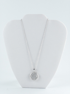 AVON Rhinestone Stainless Steel Locket Necklace.