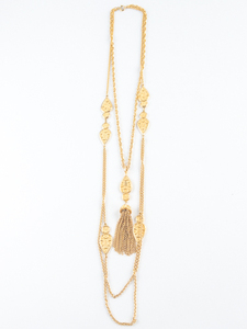 TRIFARI  Gold Toned 36 Base Metal Opera Necklace.