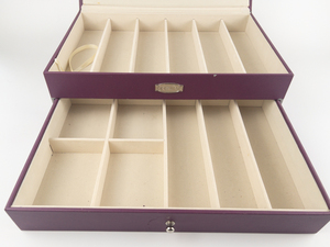 COLLEENS PRESTIGE Large Purple Bracelet Jewelry Box with Drawer