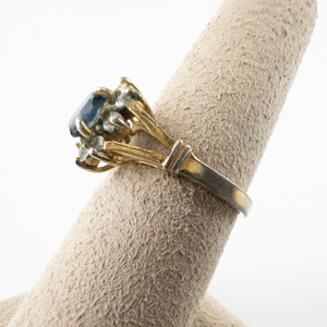 Esposito  Cocktail Rhinestone yellow 14K GE ring. Size 6.5 - 6.75.