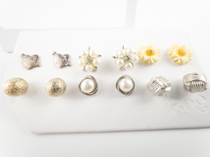 Set Of 8 Base Metal Stud Earrings. (All Wearable With Backs)