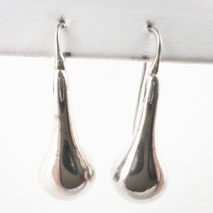 Mexico (Unknown) Vintage Teardrop Sterling Silver French Wire Earrings.