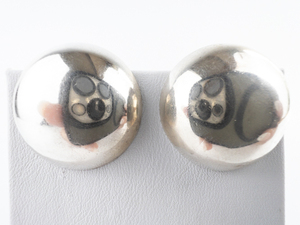 Bold Button Sterling Silver Clip-On Earrings.