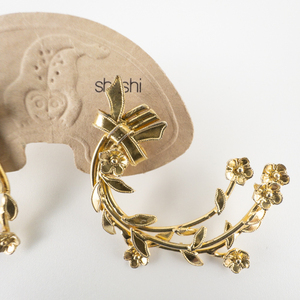 Shashi Flower Vine Vermeil post Back Pierced Earrings.