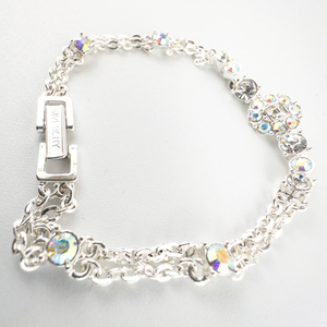 GIVENCHY Rhinestone White Plated  Base Metal Tennis Bracelet.