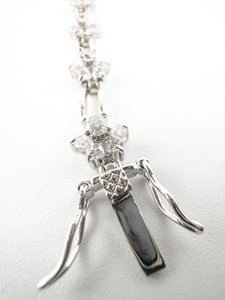 Nolan Miller Rhinestone Flower Stainless Steel Tennis Bracelet.