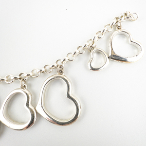 Dangle Open Heart Base Metal Charm Bracelet.
