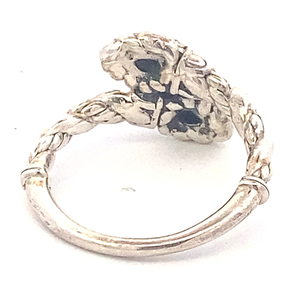 JOHN HARDY  Sukhothai Collection Accent Bypass yellow &amp White 14K &amp Sterling Silver ring. Size 9.75 - 10.