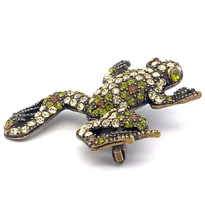 HEIDI DAUS Pave-Set Frog Base Metal Brooch.
