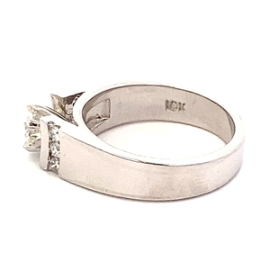 10k White Gold, Natural Diamond Engagement Ring - Low Reserve