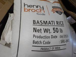 50 lb. Bag Henry Broch Basmati Rice...