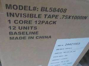 Case of 144 Rolls Invisible Tape...
