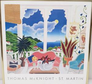 lot 50 image: Dreamy Thomas McKnight - St. Martin Print (1992)