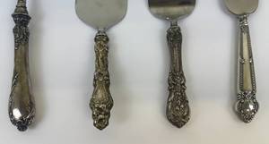 lot 30 image: Four Assorted Vintage Serving Pieces including Sterling Silver