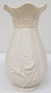 lot 43 image: Belleek Fluted Rose Vase