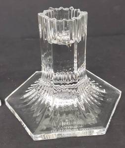 lot 18 image: Tiffany & Co Louis Comfort Collection Crystal Candlestick Holders-Pair