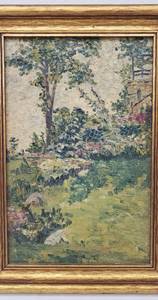 lot 40 image: Vintage Original Oil Painting - A Lovely Garden Scene