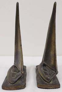 lot 55 image: Pair of Vintage Brass Sailboat Bookends