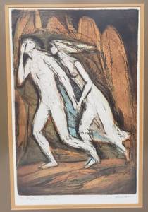 lot 15 image: Orpheus & Eurydice Irving Amen Etching