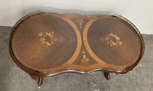 lot 11 image: Louis XVI Style Parquetry Inlaid Tray Top Tea Table