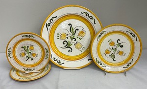 lot 73A image: Vintage Stangl Pottery Tulip Pattern Plates, Platters and Pitcher