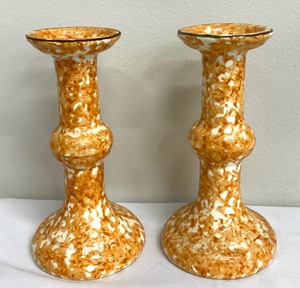 lot 93 image: Stangl Pottery Town and Country Candle Holders and Napkin Rings