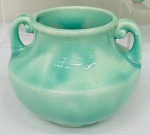 lot 96 image: Beautiful Three Piece Vintage Mid Century Turquoise Blue Green Pottery