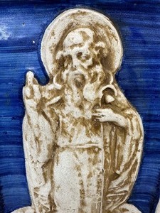 lot 118 image: St. Francis of Assisi Wall Plague from Deruta, Italy