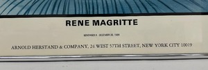 lot 153 image: Rene Magritte Print - Le Faux Miroir (1935) - November 6 - December 20, 1986 Exhibit