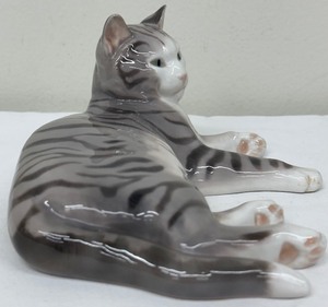 lot 54A image: Bing & Grondahl Porcelain Lying Cat - #2236