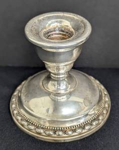 lot 188 image: Pair of Vintage La Pierre Weighted Sterling Silver Candleholders