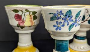 lot 224 image: Vintage Stangl Pottery Painted Goblets