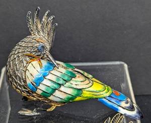 lot 217 image: Five Vintage Chinese Silver and Enamel Bird Figurines