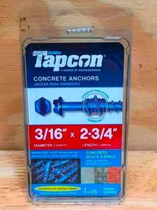lot 37 image: Lot of 6 - Tapcon 316x2-34 Hex Head 25 Packs Model # HW3-234P25