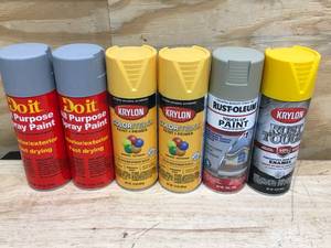 lot 77 image: Lot of 6 - Cans of spray paint