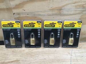 lot 78 image: Lot of 4 - Stanley 34 Combination Padlocks