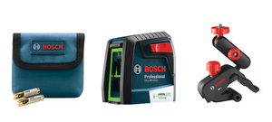 lot 152 image: Bosch Green 40-ft Self-Leveling Indoor Cross Beam Cross-line Laser Level Model # GLL40-20G 07132450
